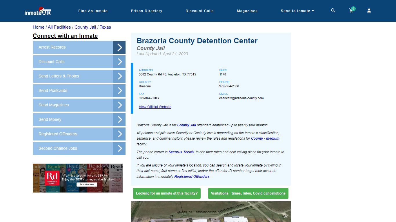 Brazoria County Detention Center - Inmate Locator - Angleton, TX